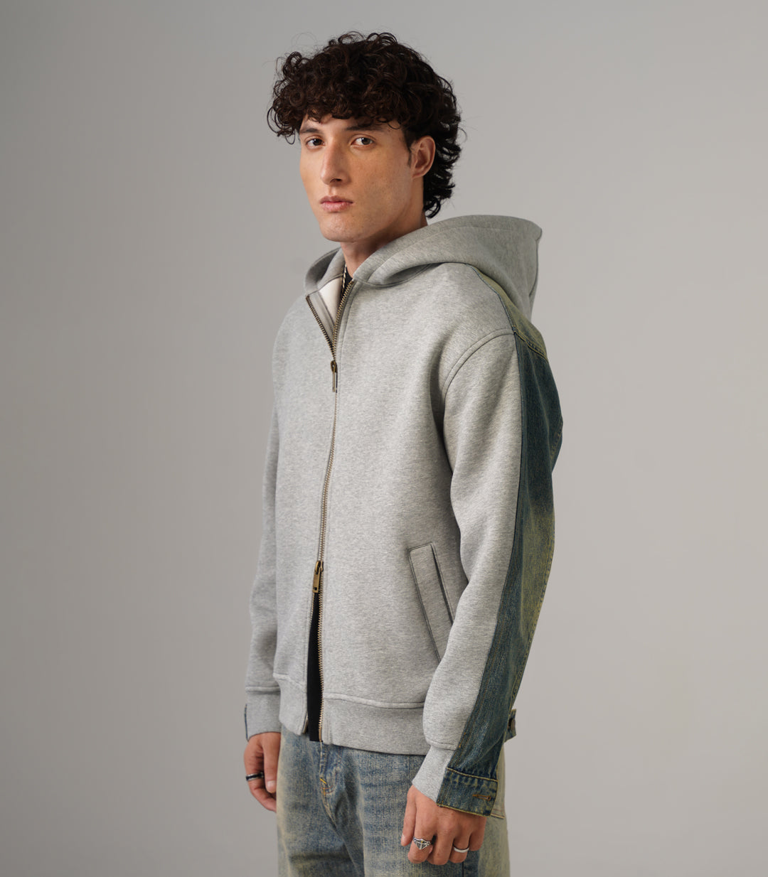 DENIM BACK HOODIE