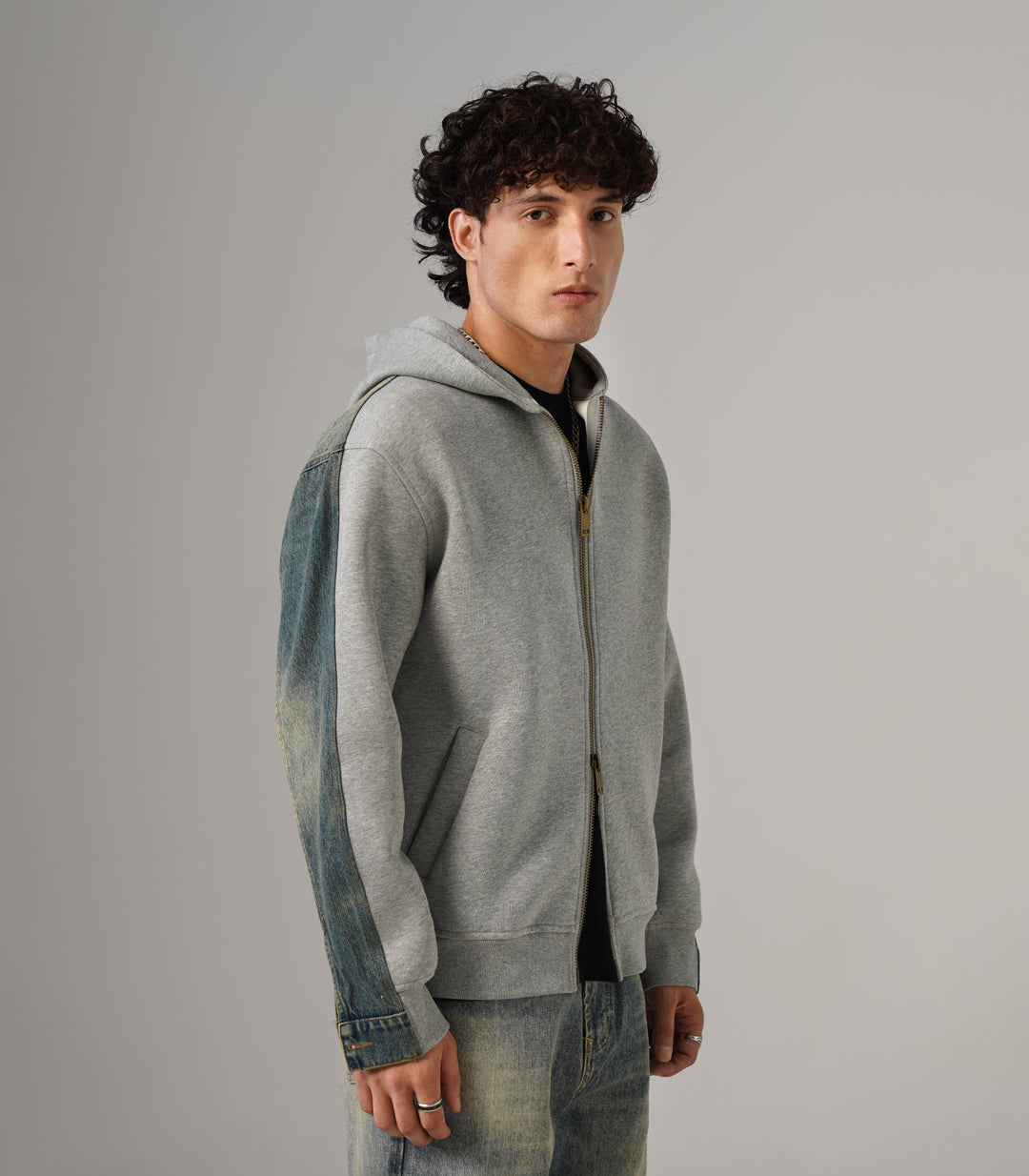 DENIM BACK HOODIE