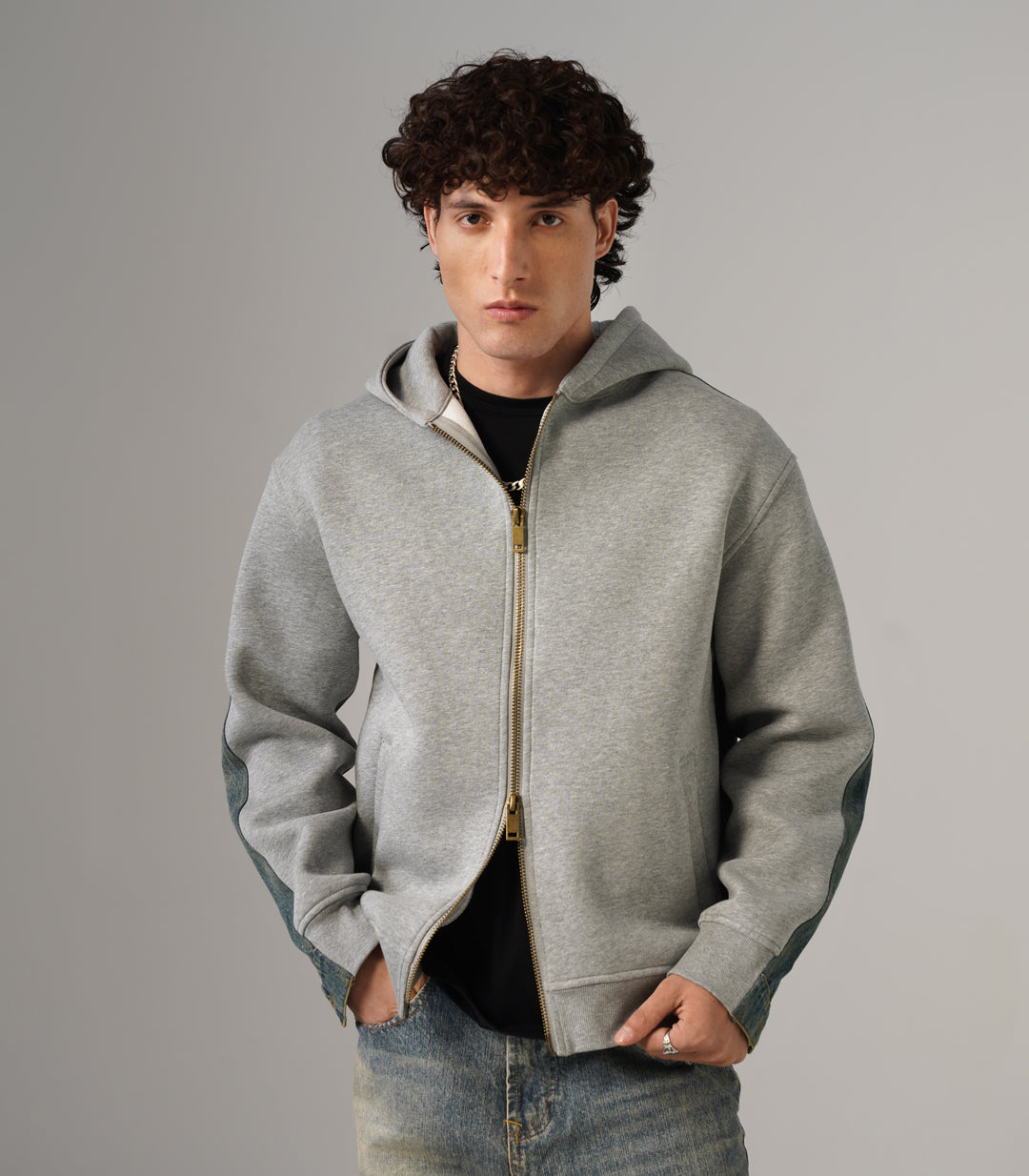 DENIM BACK HOODIE