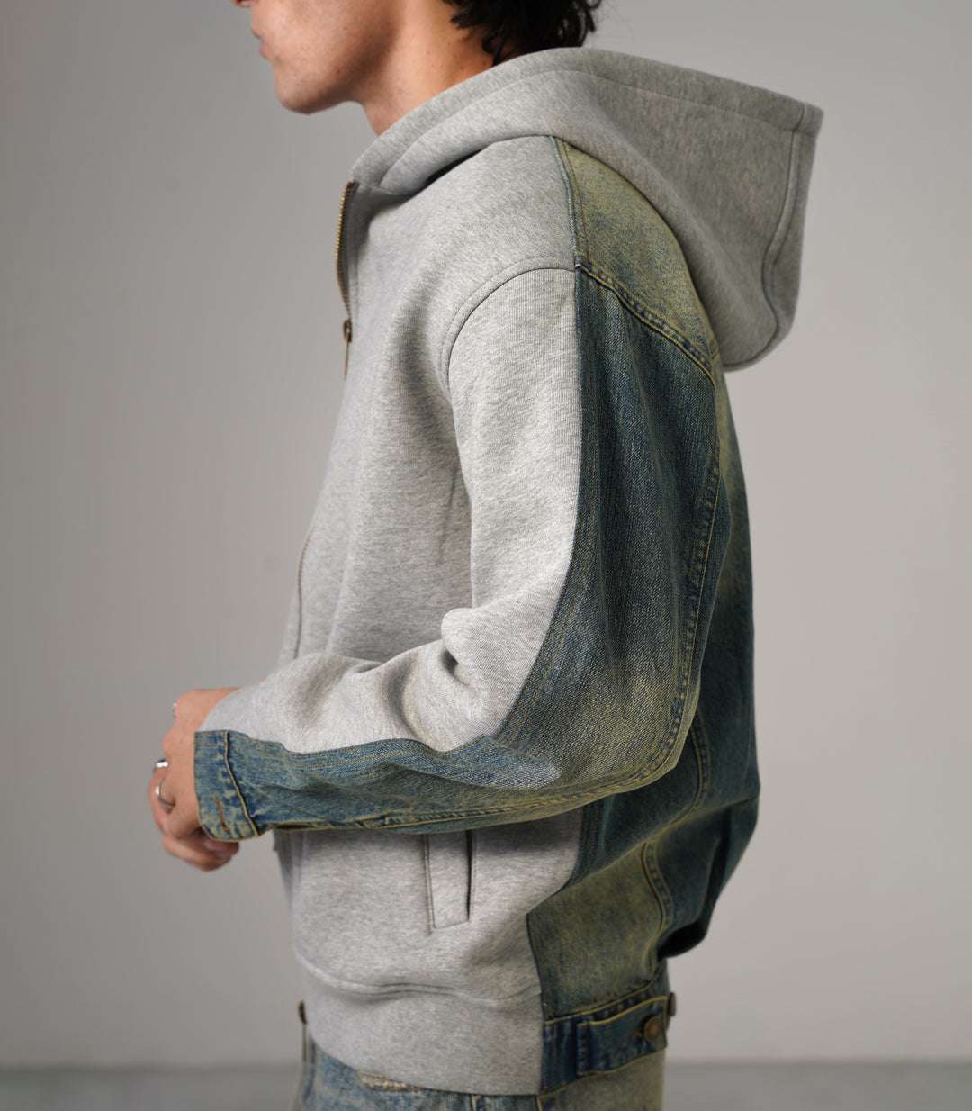 DENIM BACK HOODIE