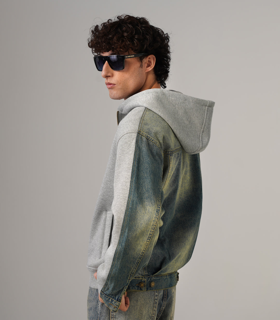 DENIM BACK HOODIE