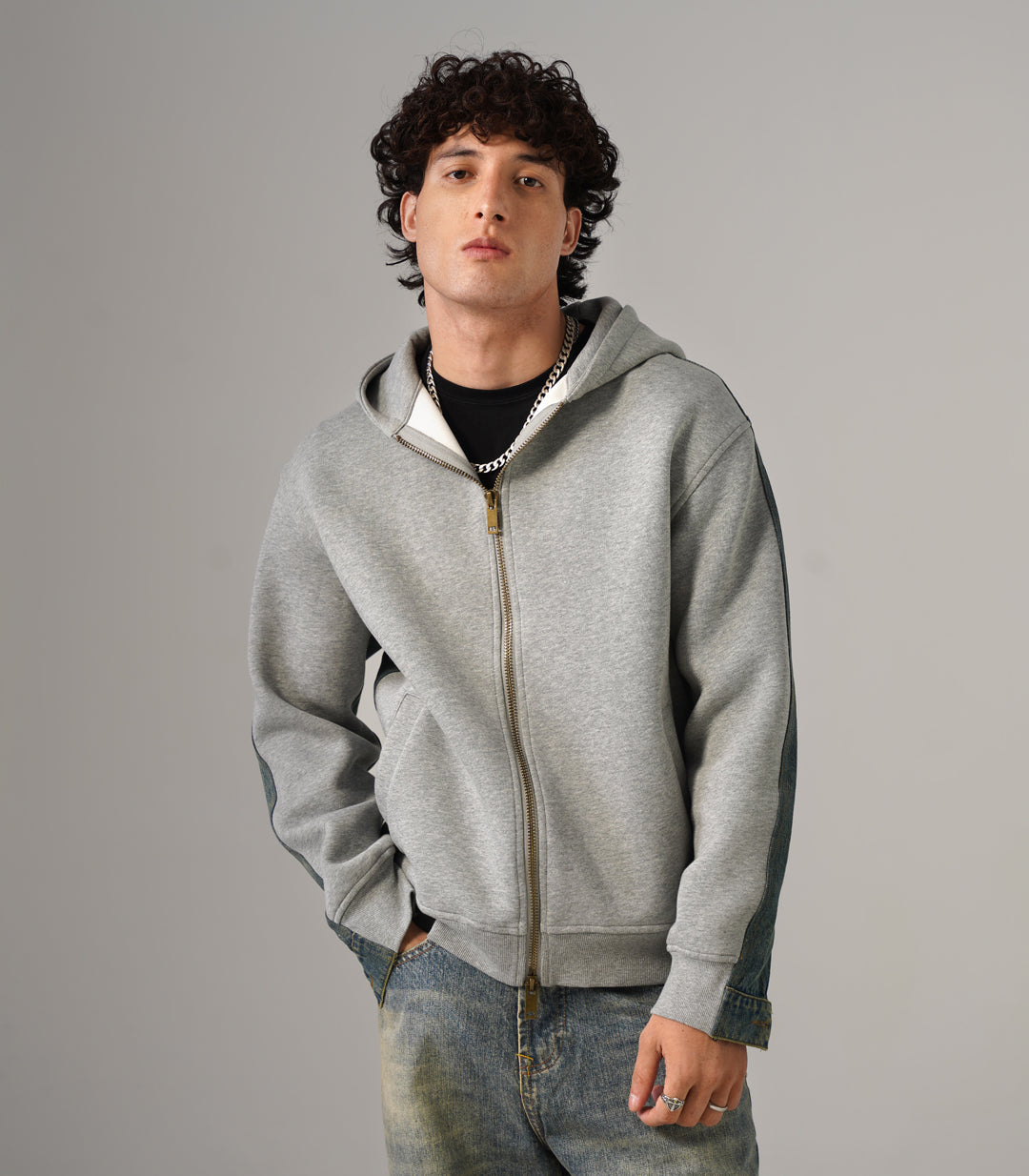DENIM BACK HOODIE