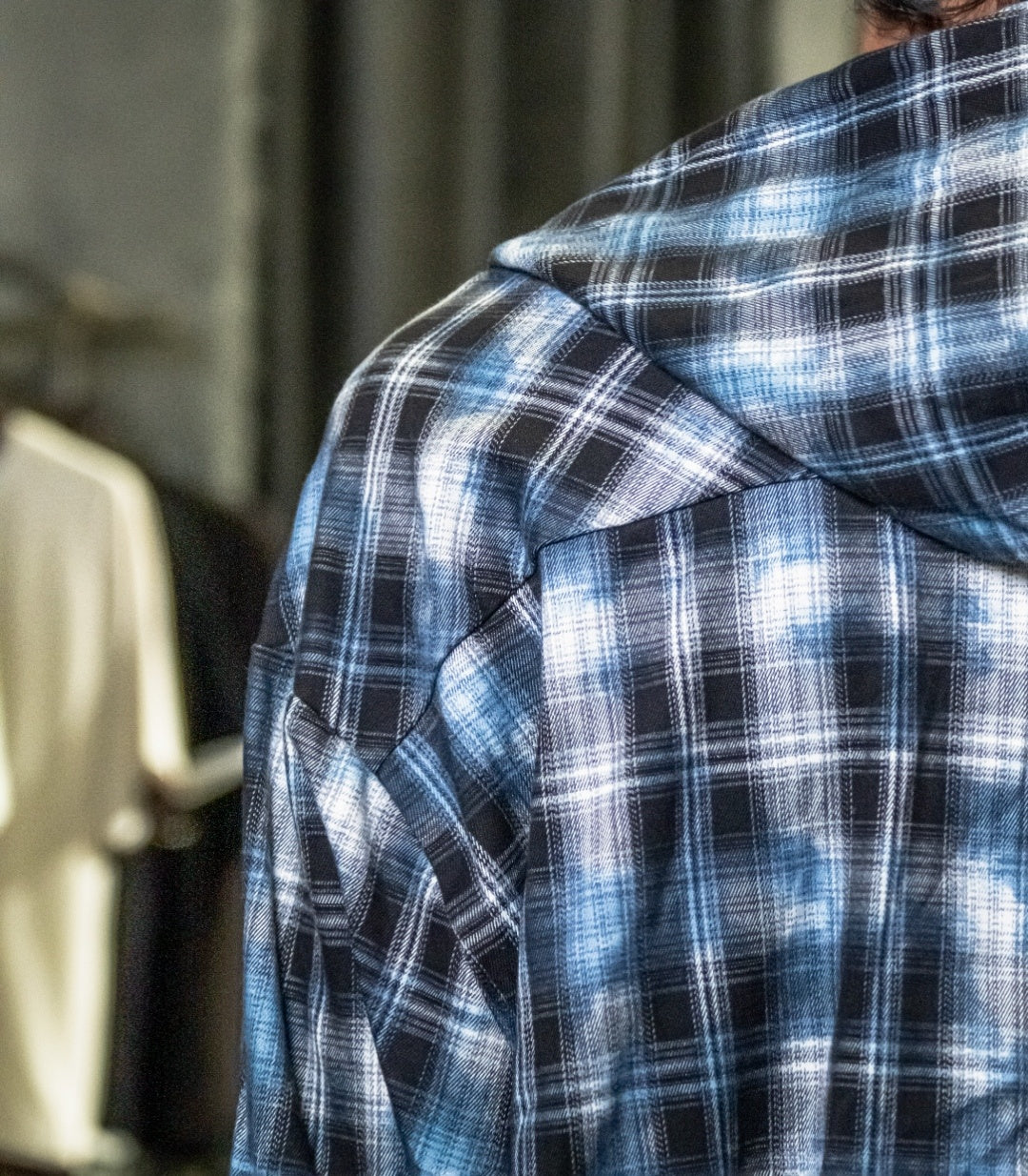 FLANNEL TEXTURED BLUE - HOOD