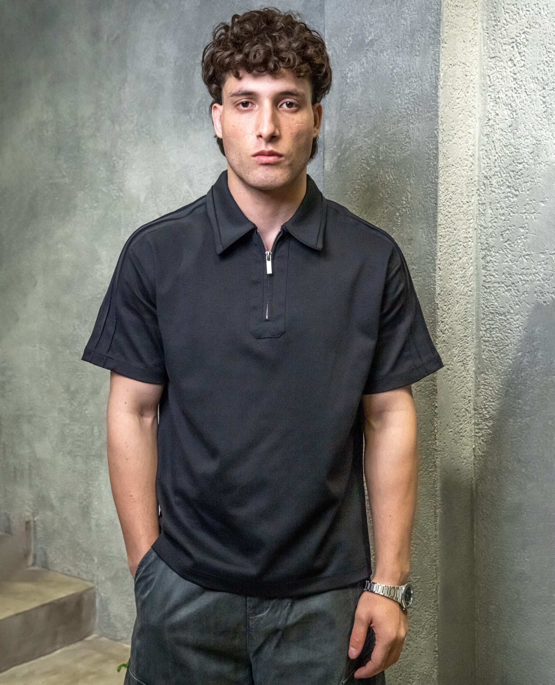 Basic Zip Up Polo
