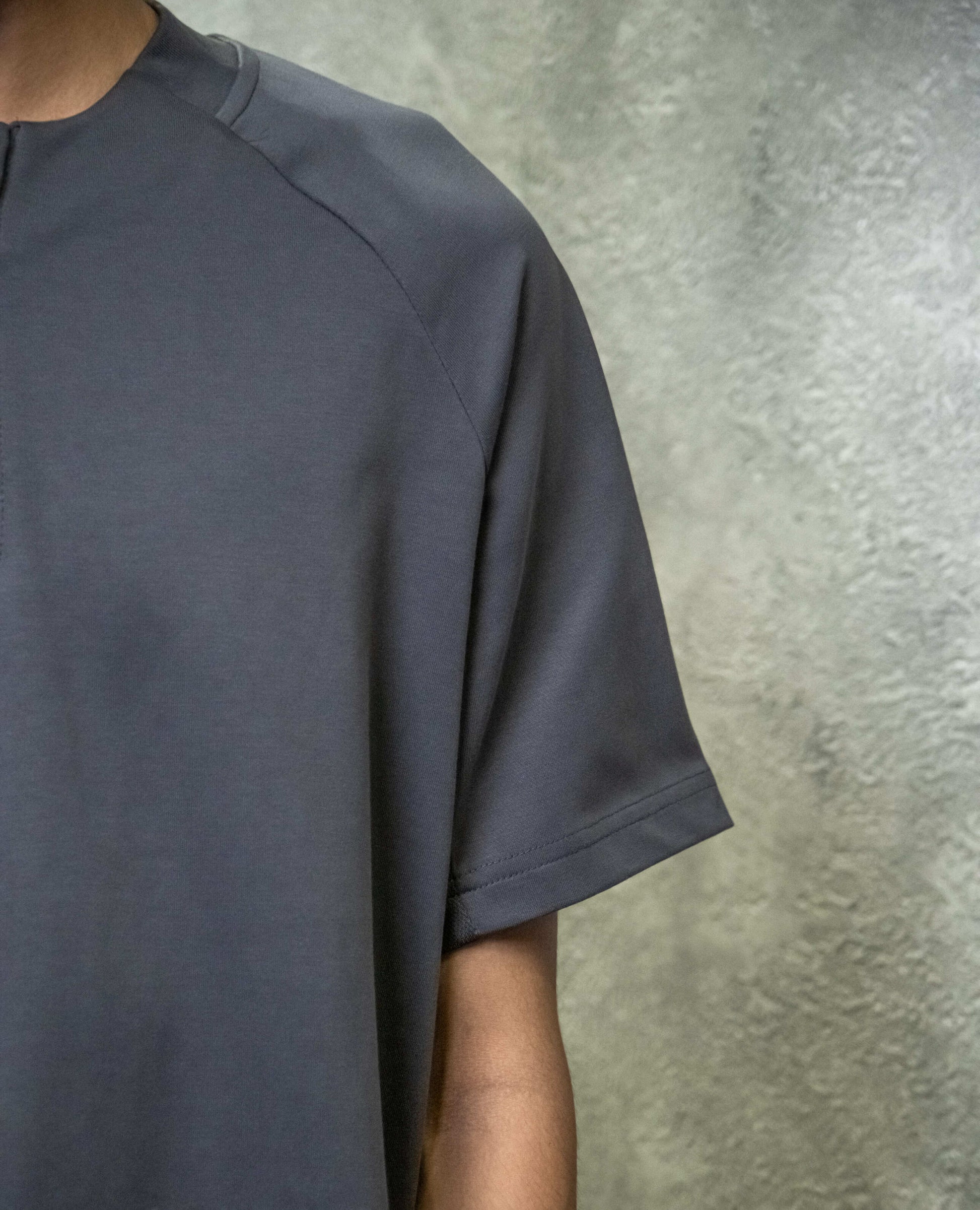 Detailed Zip Up T-Shirt