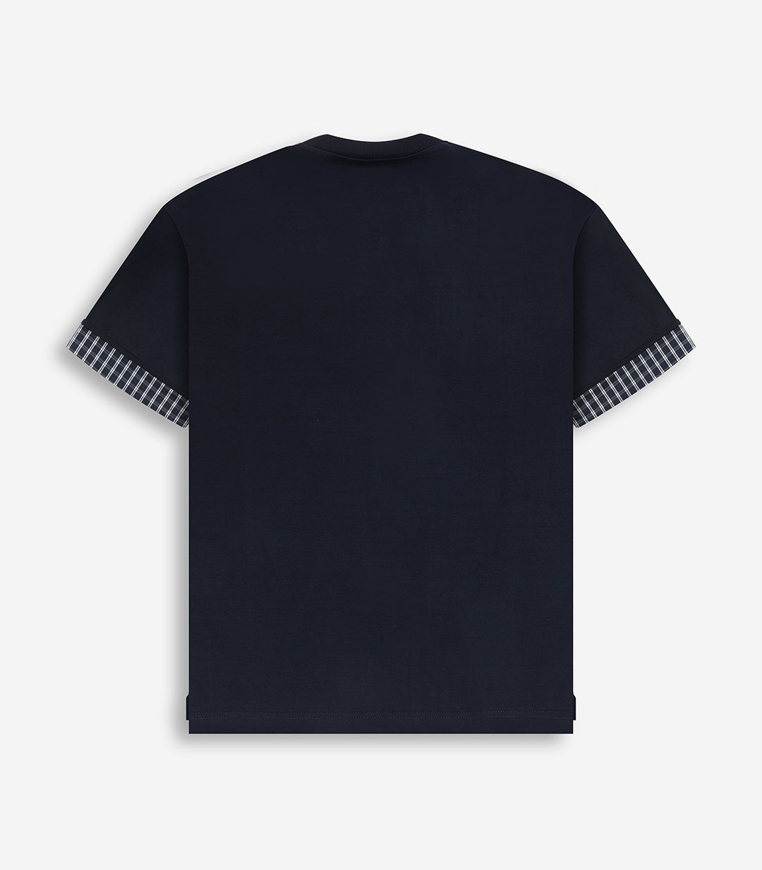 Pack of 3- Minimal Cheque Sleeve T-Shirt BLUE+BLACK+WHITE