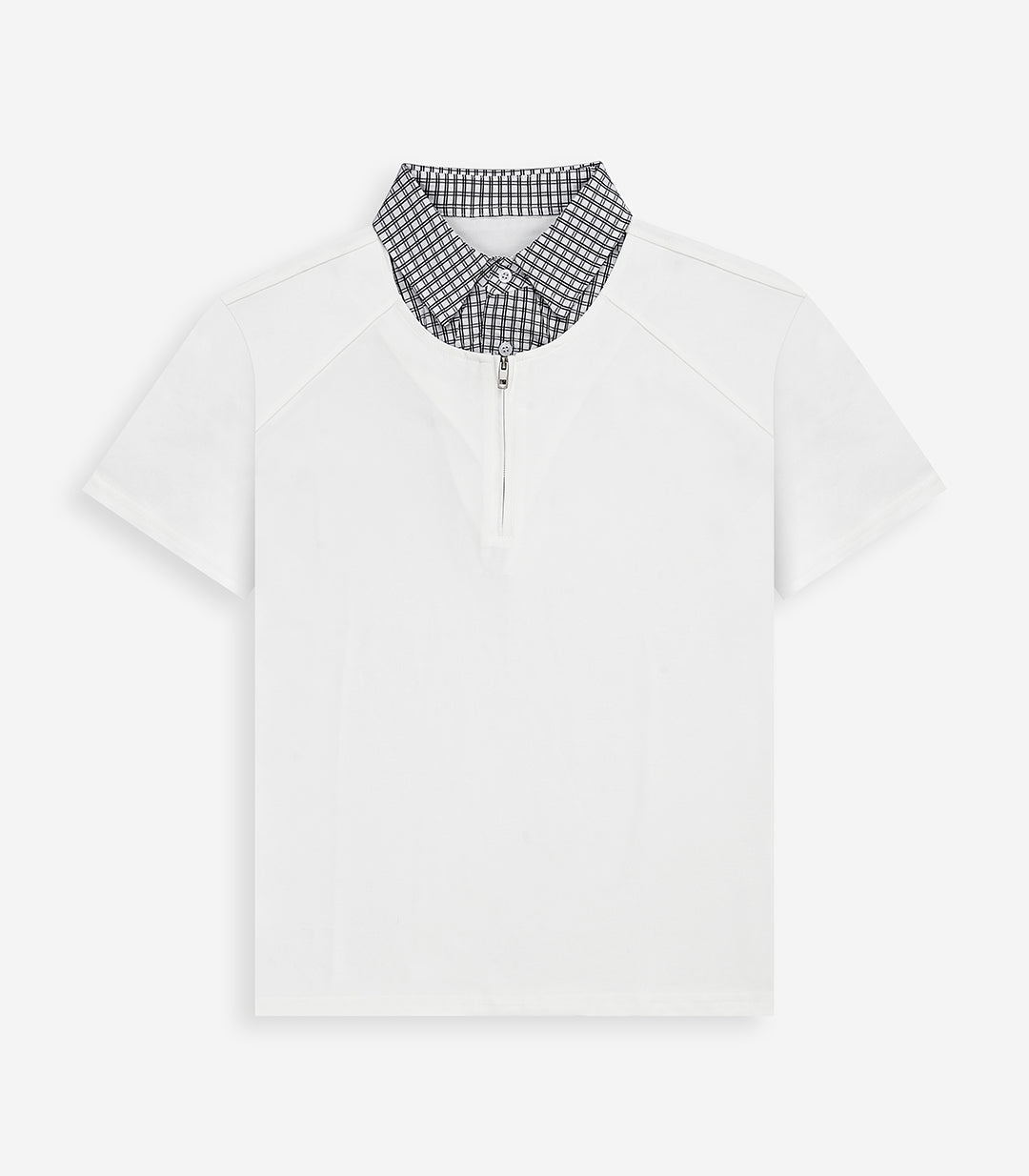 Contrast Zip Up Polo