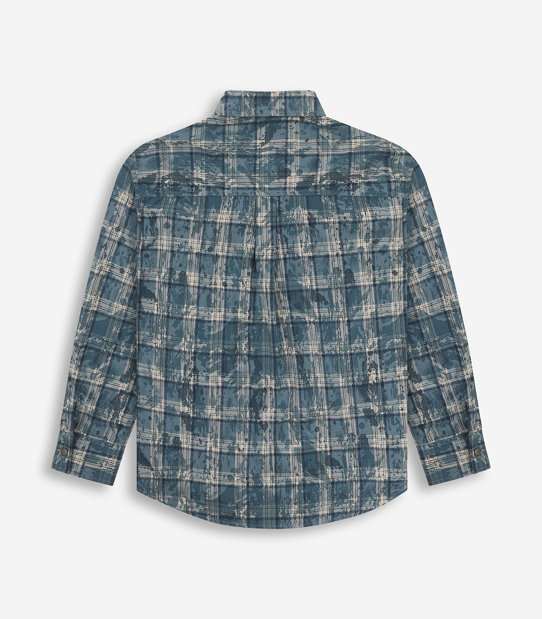 TEXTURED FLANNEL SHIRT - Blue