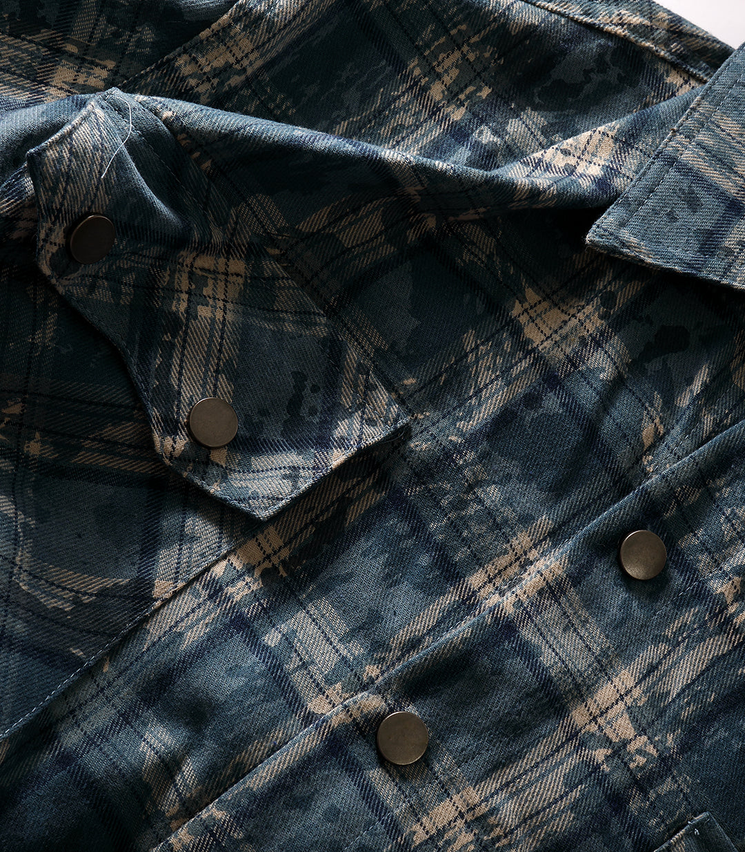 TEXTURED FLANNEL SHIRT - Blue