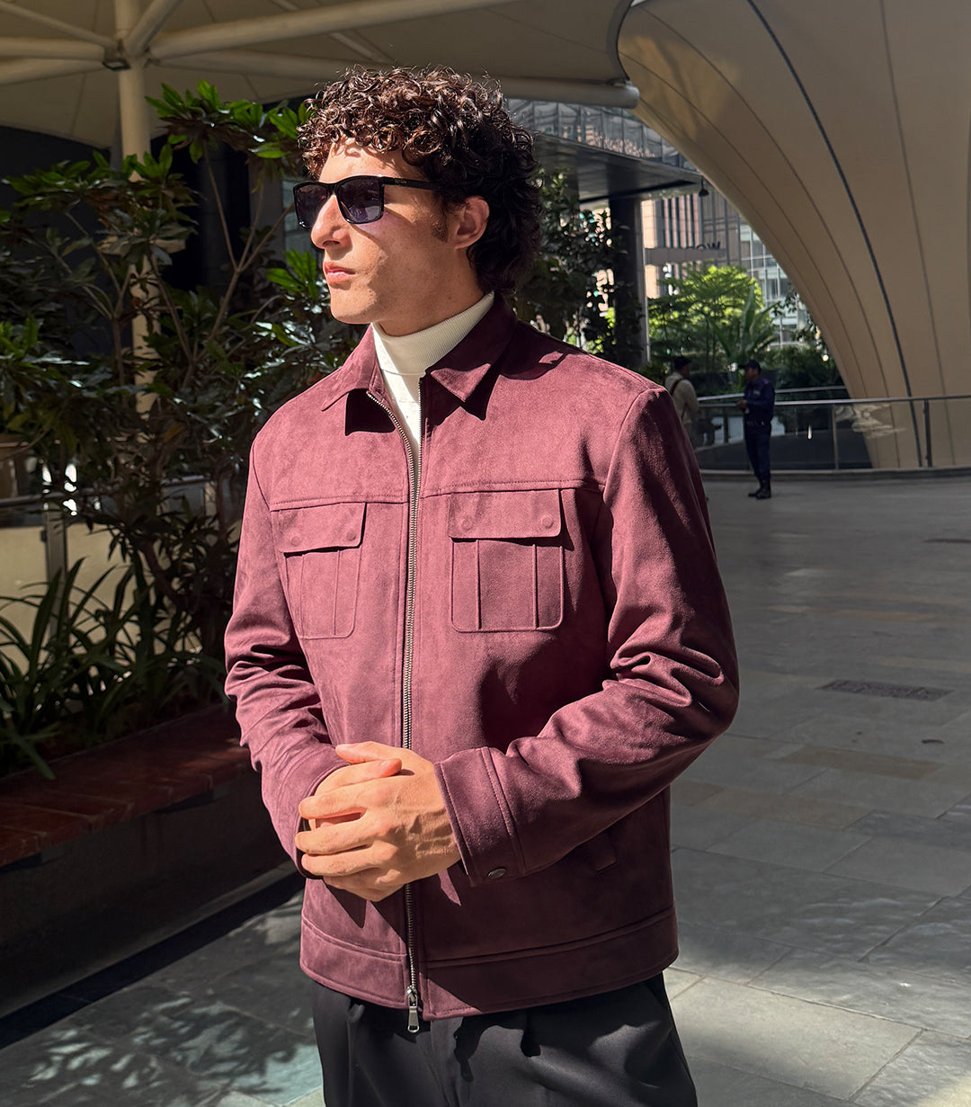 Regent Suede Jacket – Burgundy