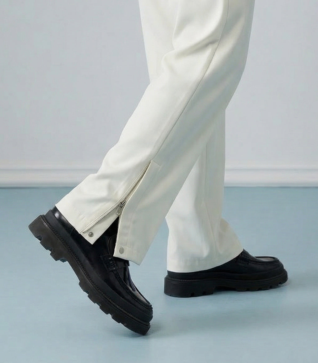TAILORED STRAIGHT FIT JOGGERS - CREAM
