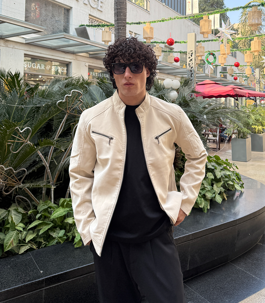 BIKER JACKET - CREAM