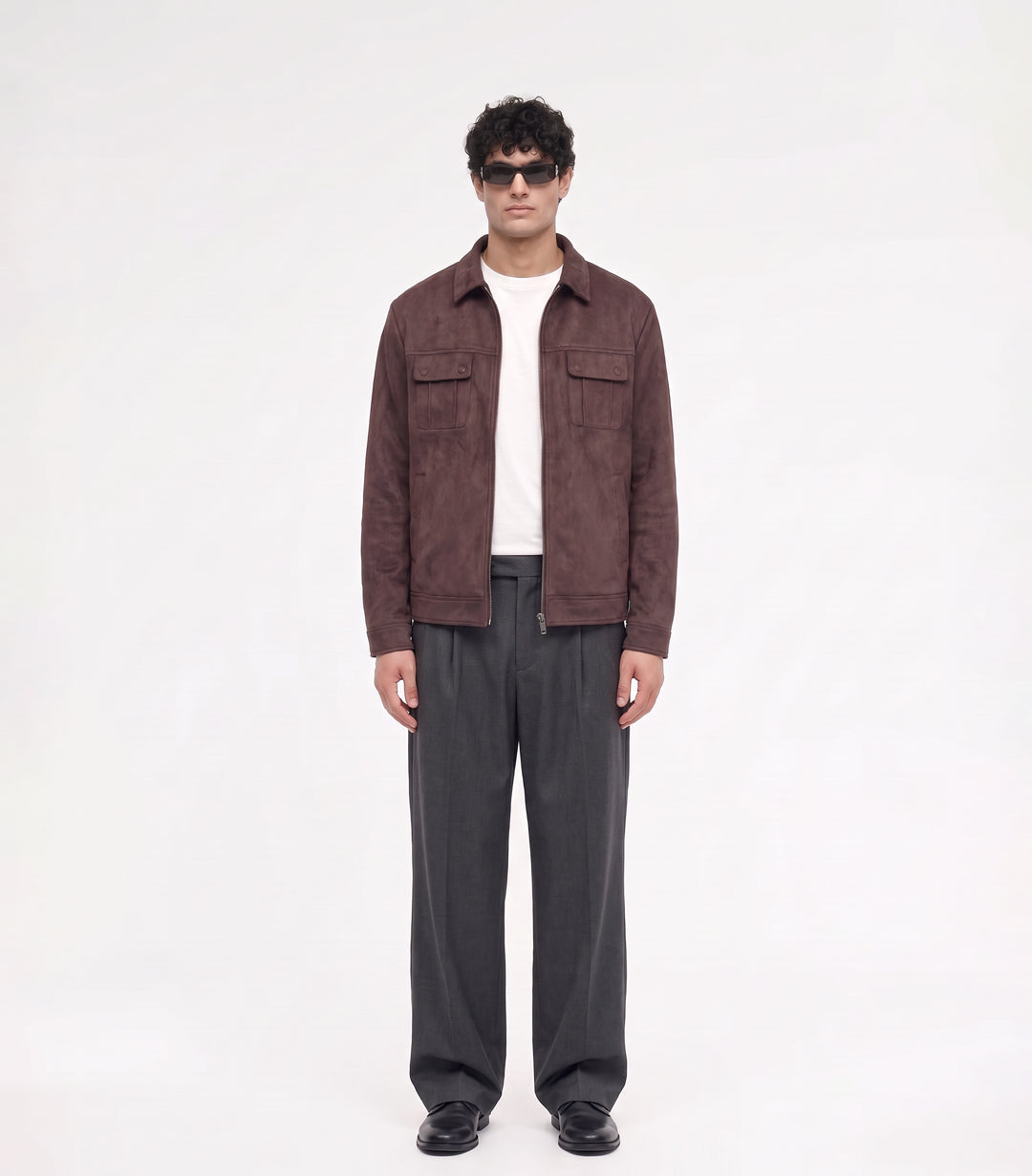 Regent Suede Jacket – Burgundy