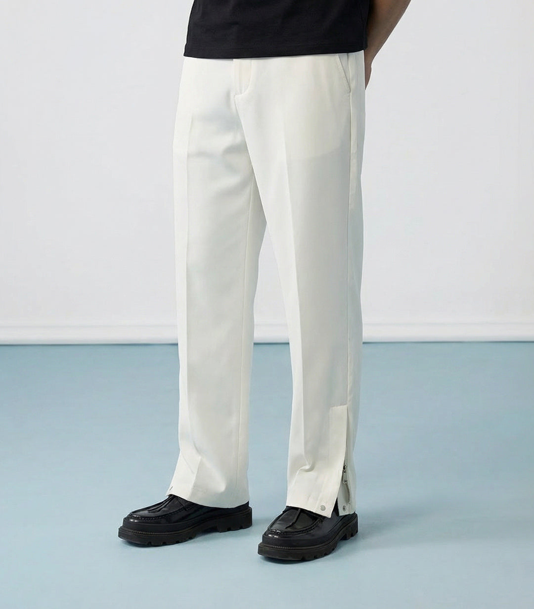 TAILORED STRAIGHT FIT JOGGERS - CREAM