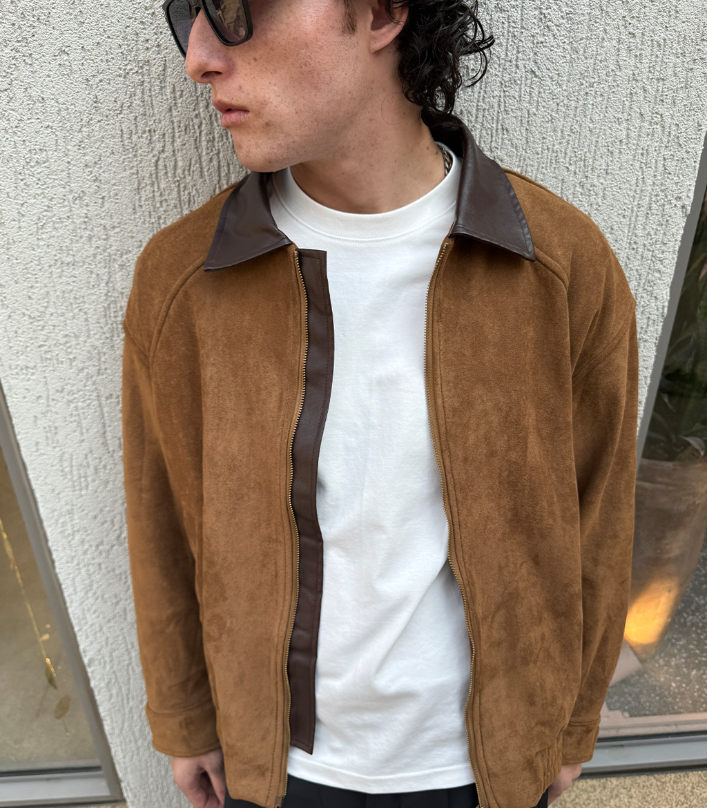 SUEDE CONTRAST COLLAR JACKET