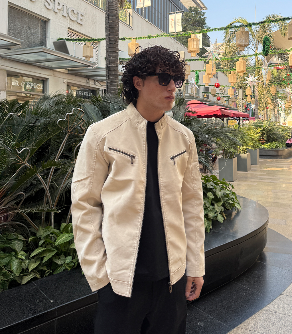BIKER JACKET - CREAM