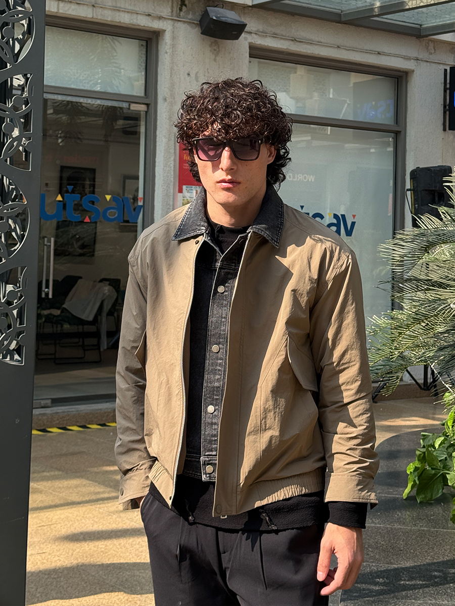 DENIM COLLAR JACKET