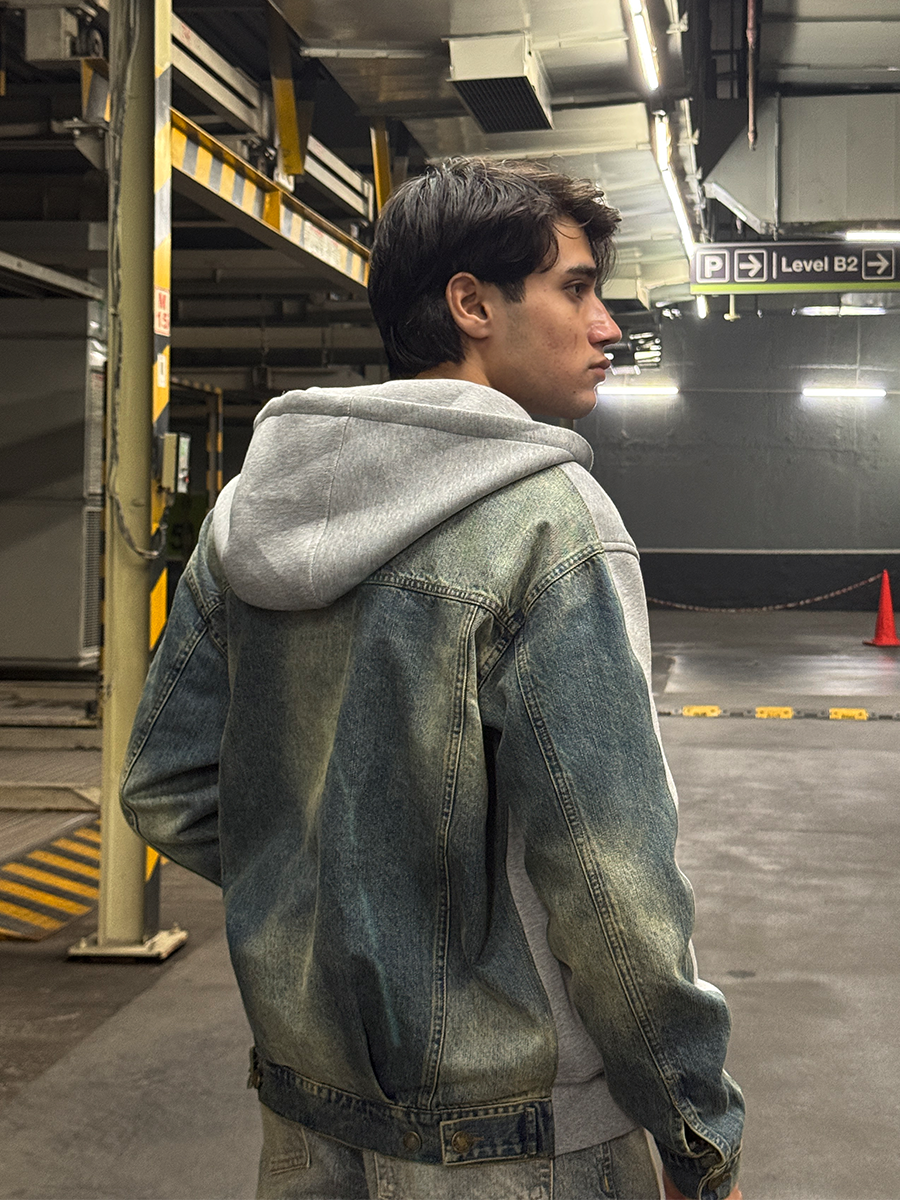 DENIM BACK HOODIE
