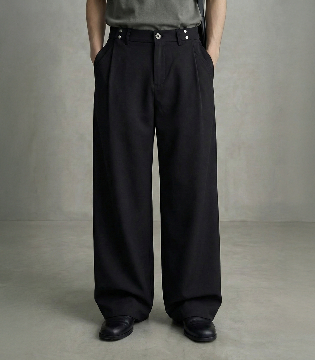 CONVERTIBLE PLEATED TROUSER - STRAIGHT FIT