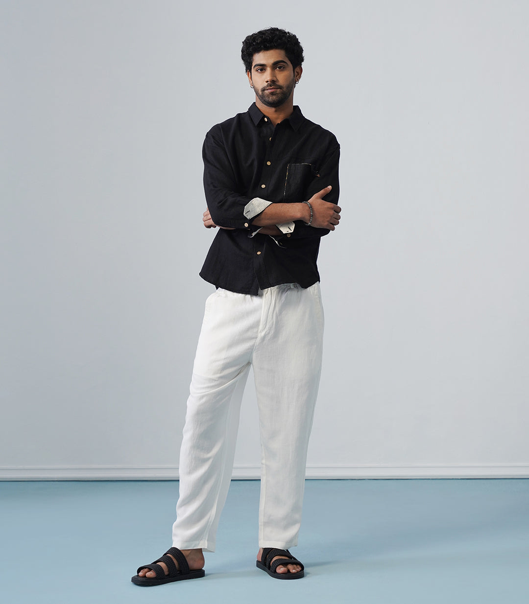 BASIC LINEN PANT-WHITE