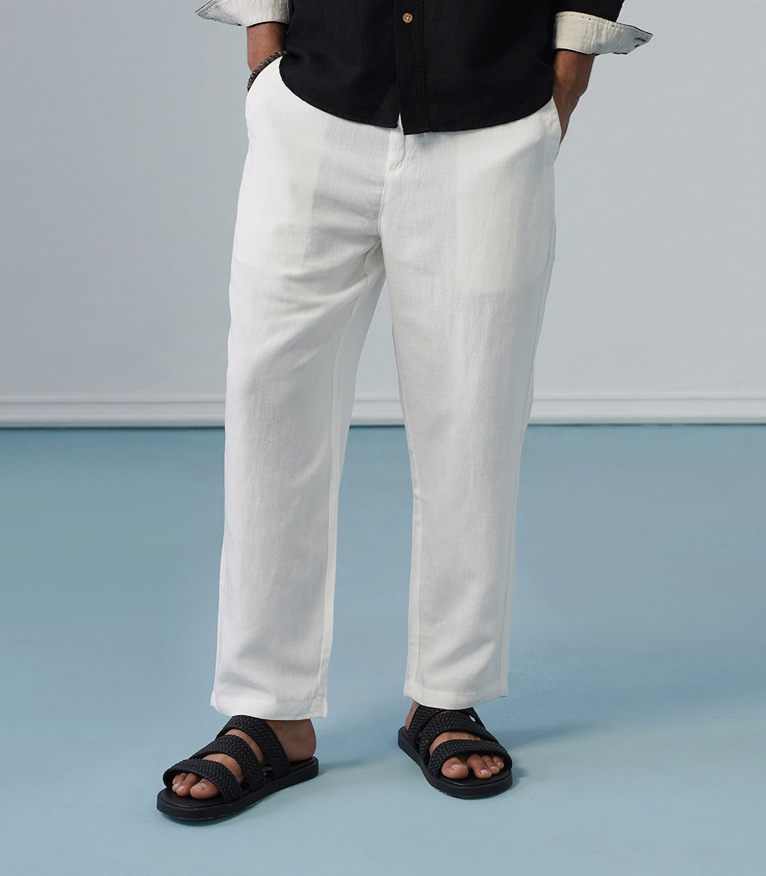 BASIC LINEN PANT-WHITE