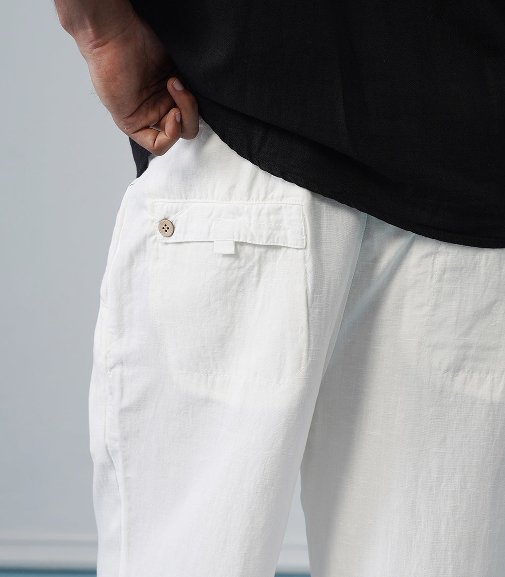 BASIC LINEN PANT-WHITE