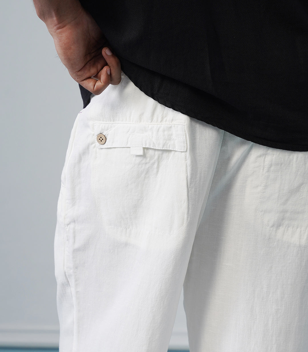 BASIC LINEN PANT-WHITE