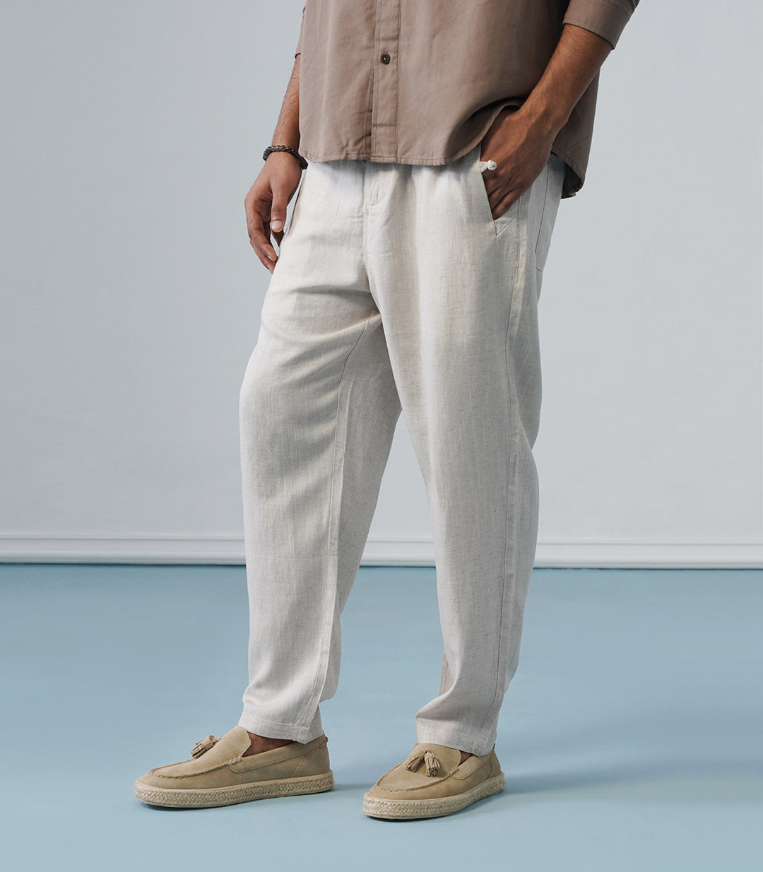 MANDARIN LINEN PANT-BEIGE