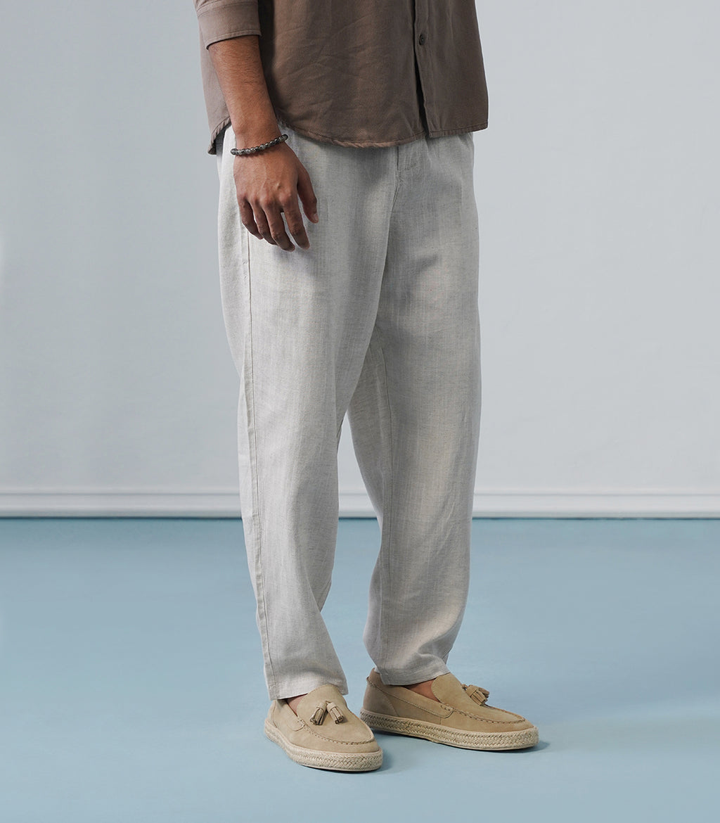 MANDARIN LINEN PANT-BEIGE