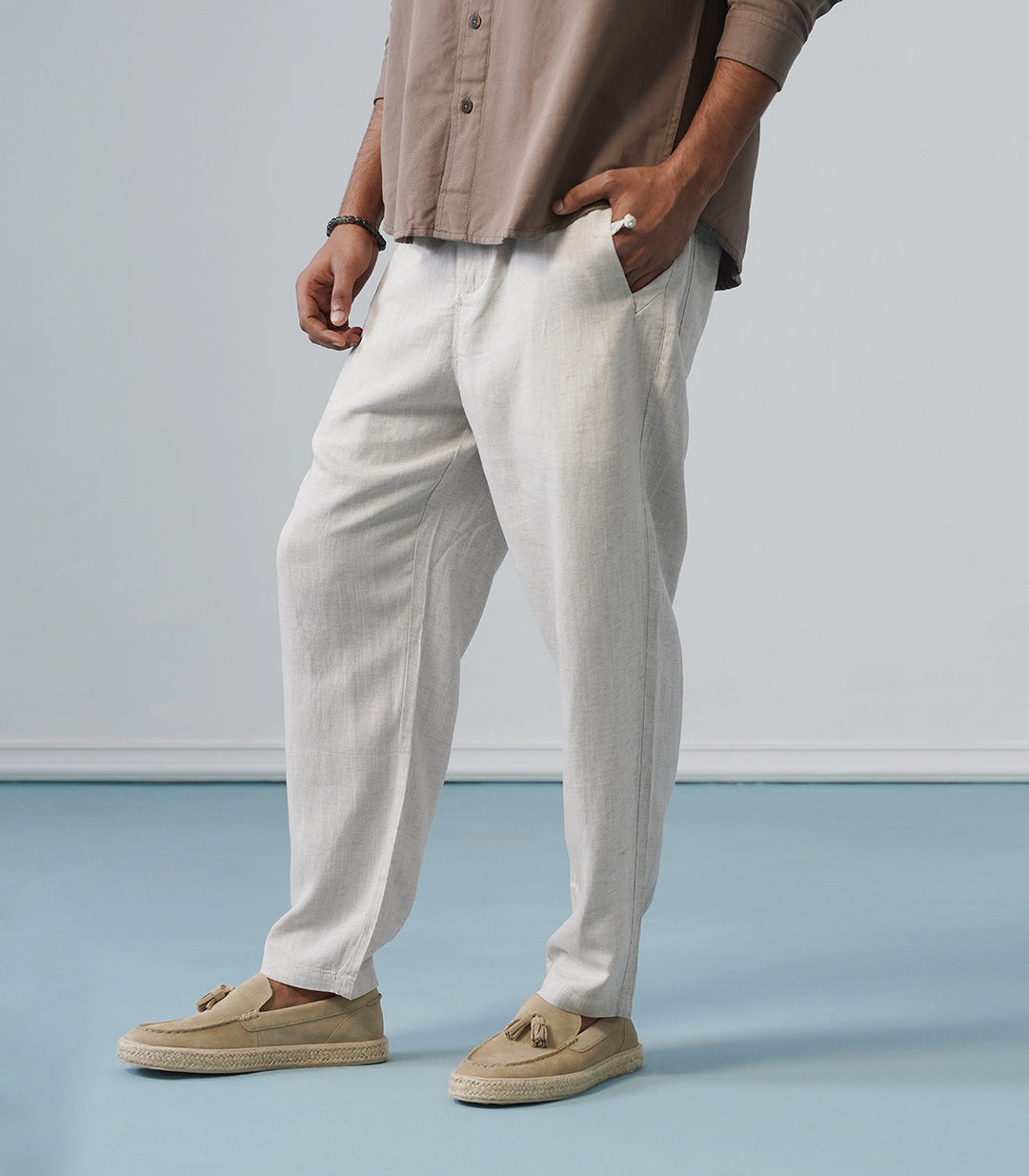 MANDARIN LINEN PANT-BEIGE