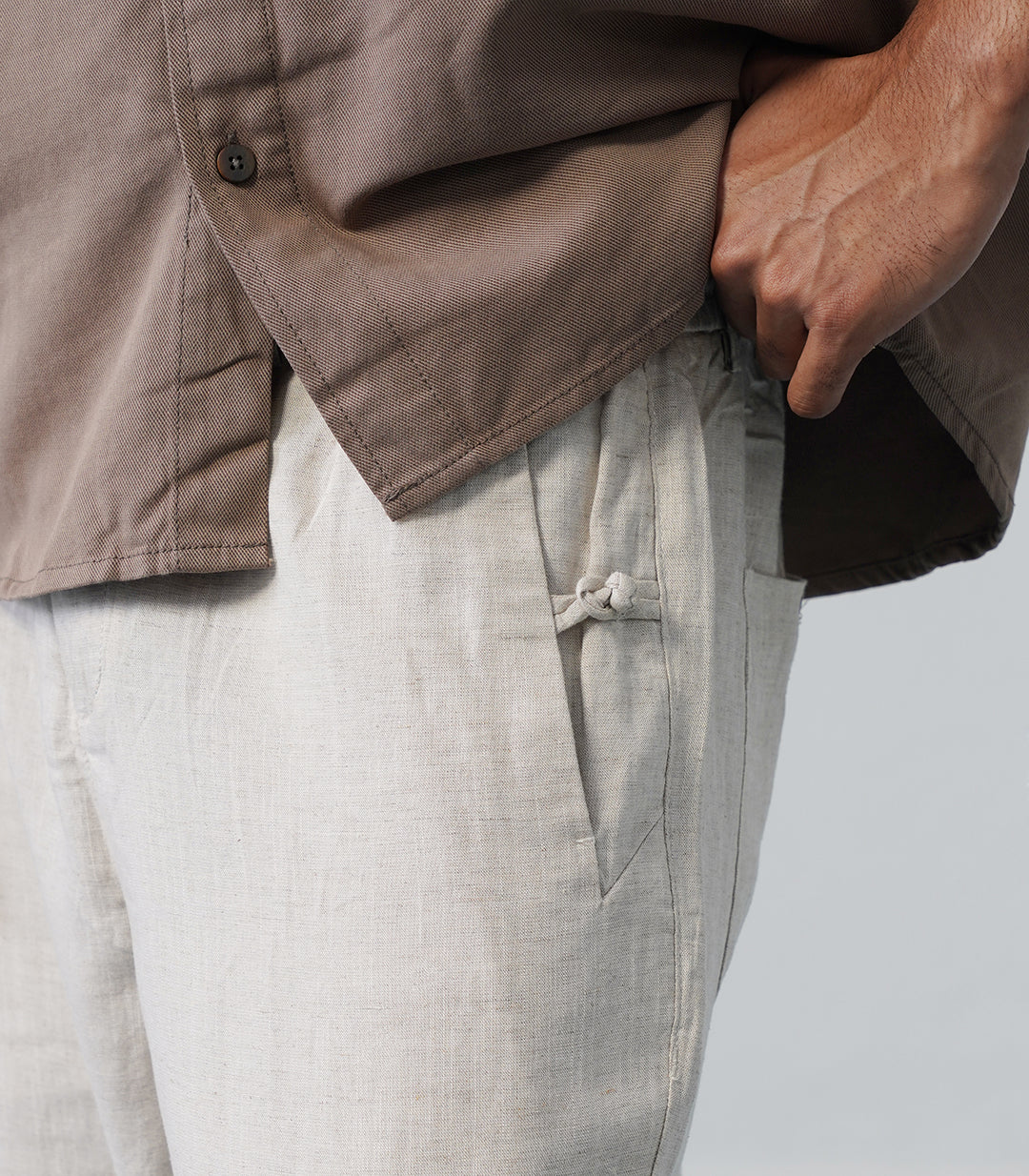 MANDARIN LINEN PANT-BEIGE