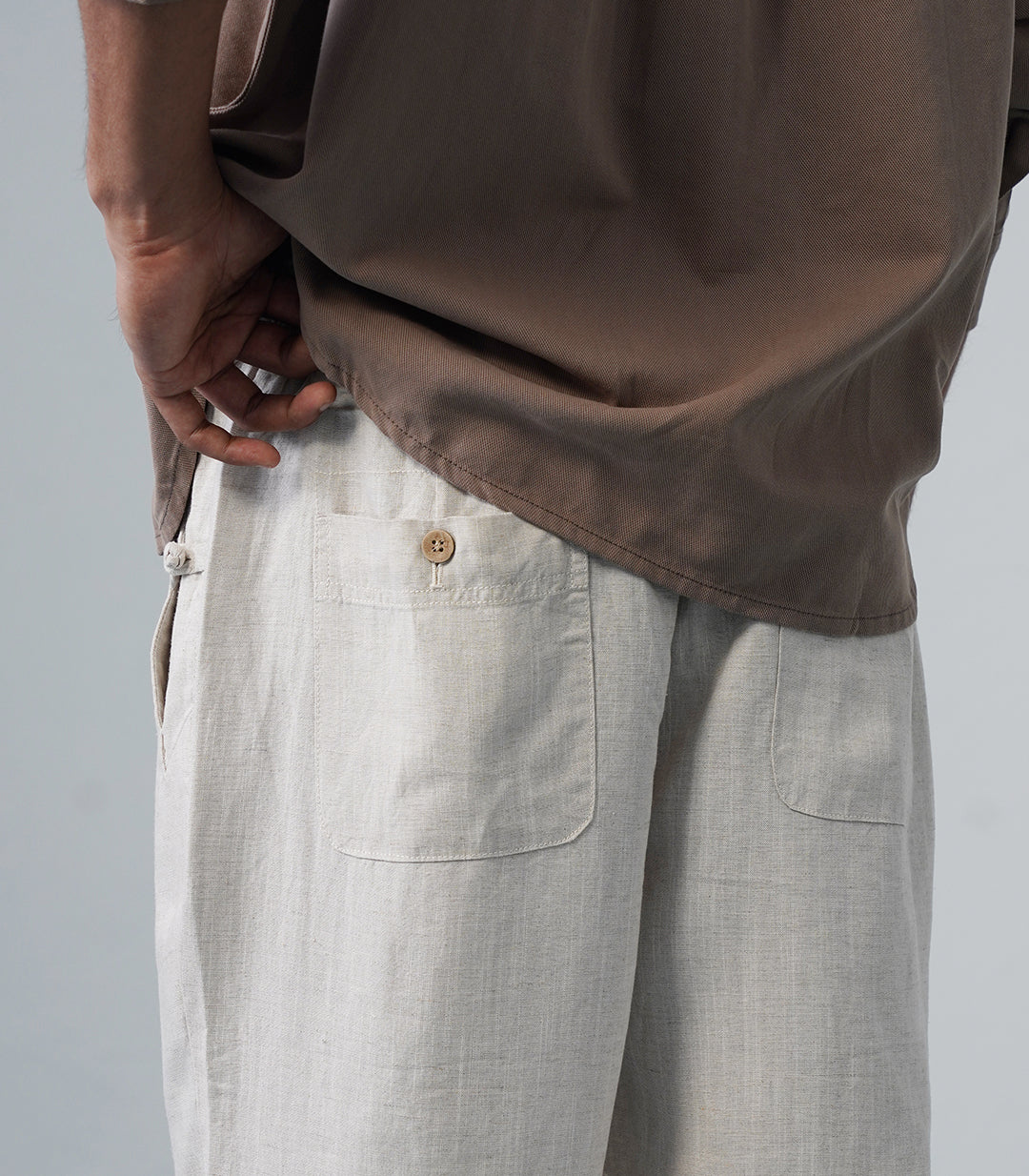 MANDARIN LINEN PANT-BEIGE