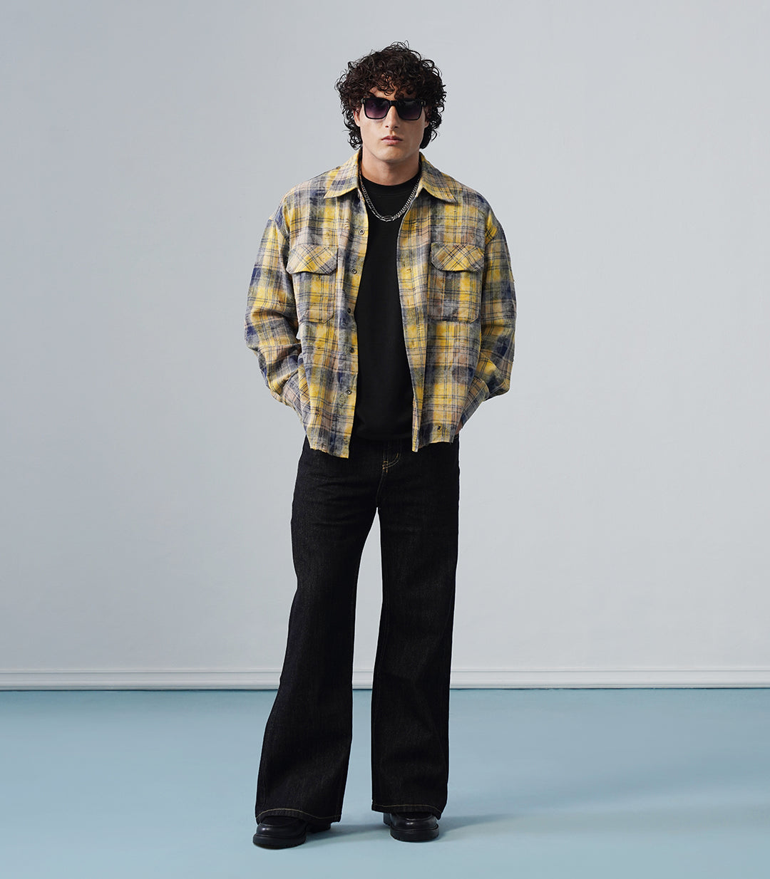 DISTRESSED FLANNEL OVERSHIRT