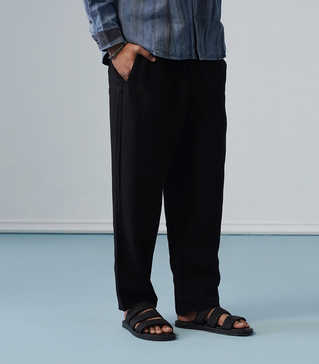 BASIC LINEN PANT-BLACK