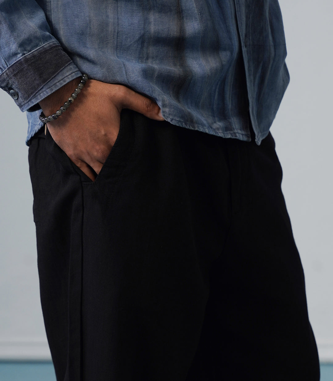 BASIC LINEN PANT-BLACK