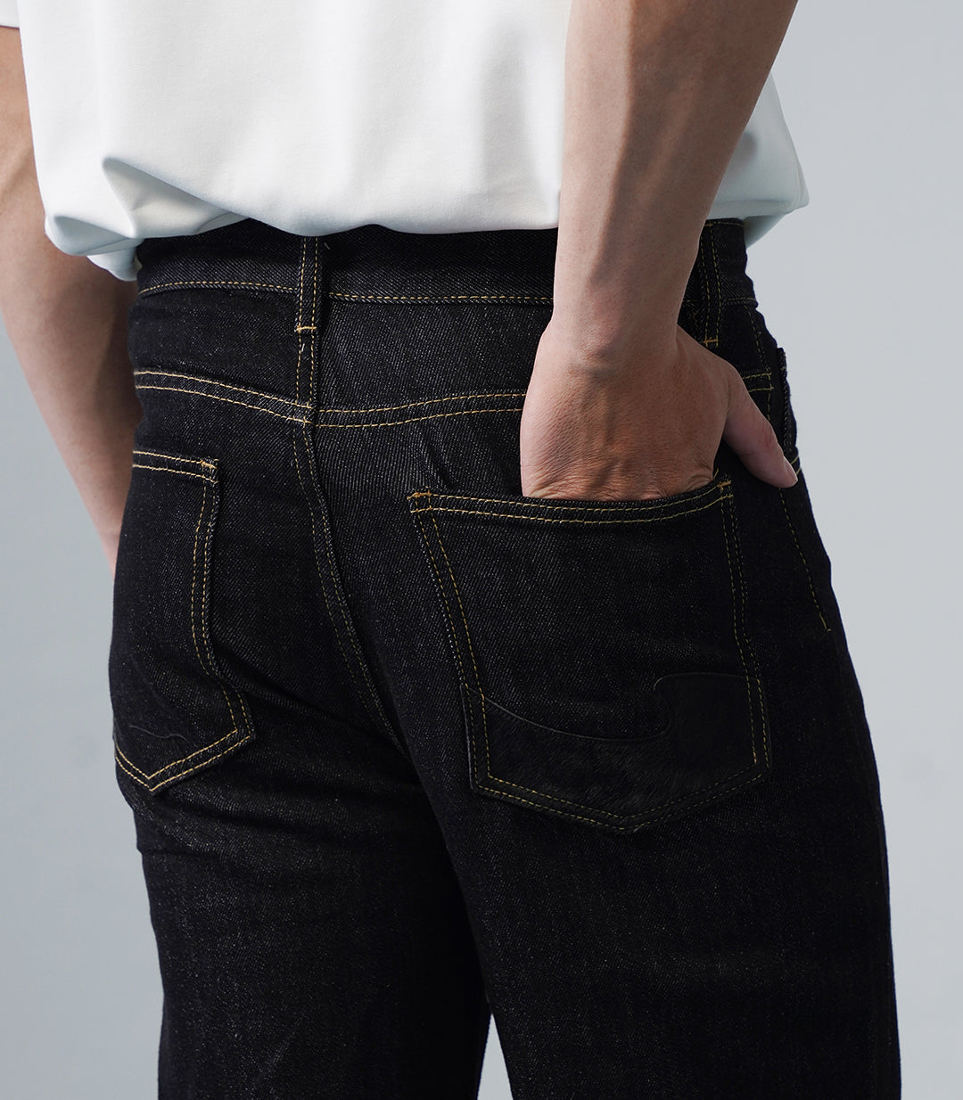 FLARED DENIM PATCHWORK - BLACK