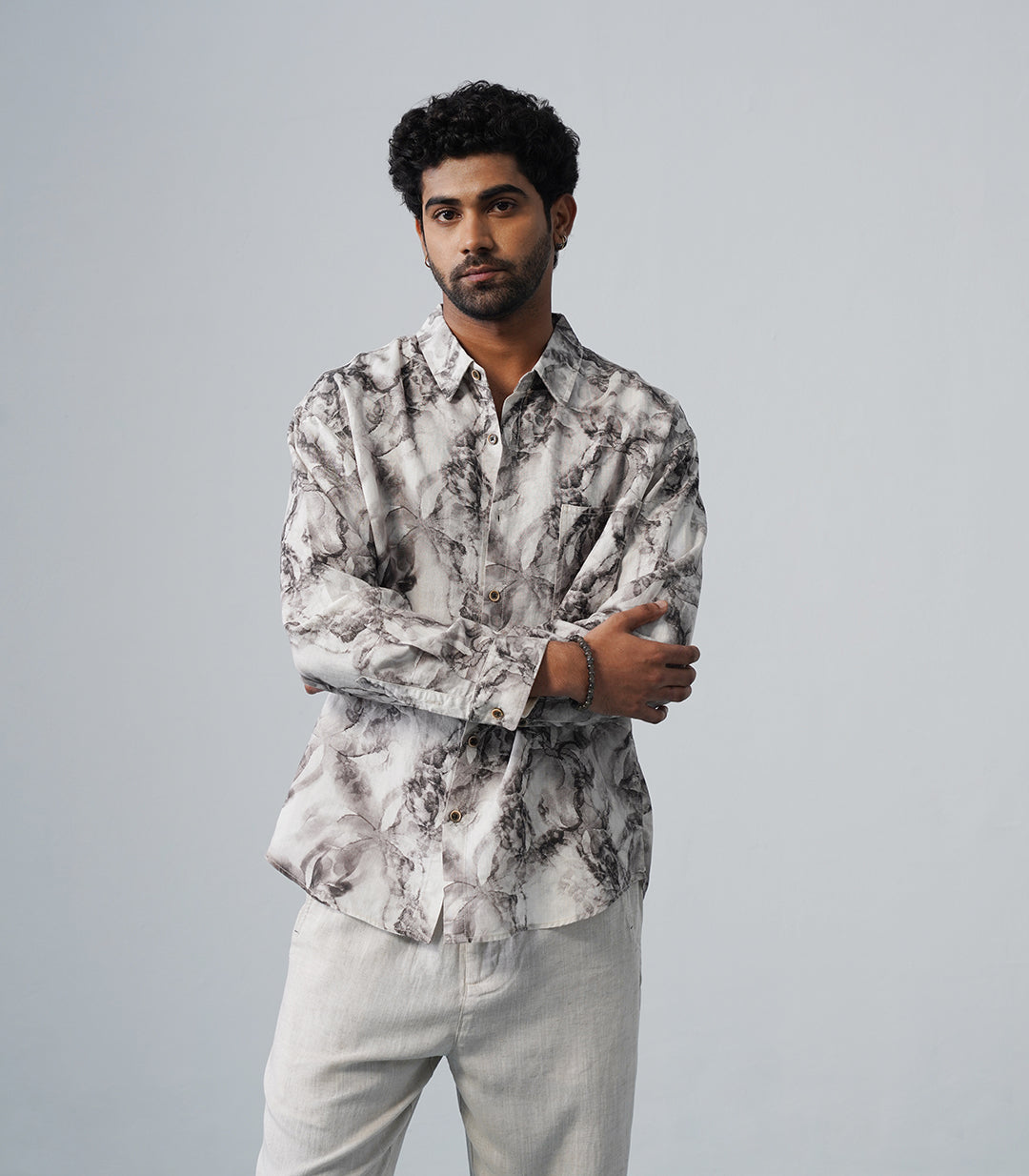 ASH MARBLE LINEN SHIRT