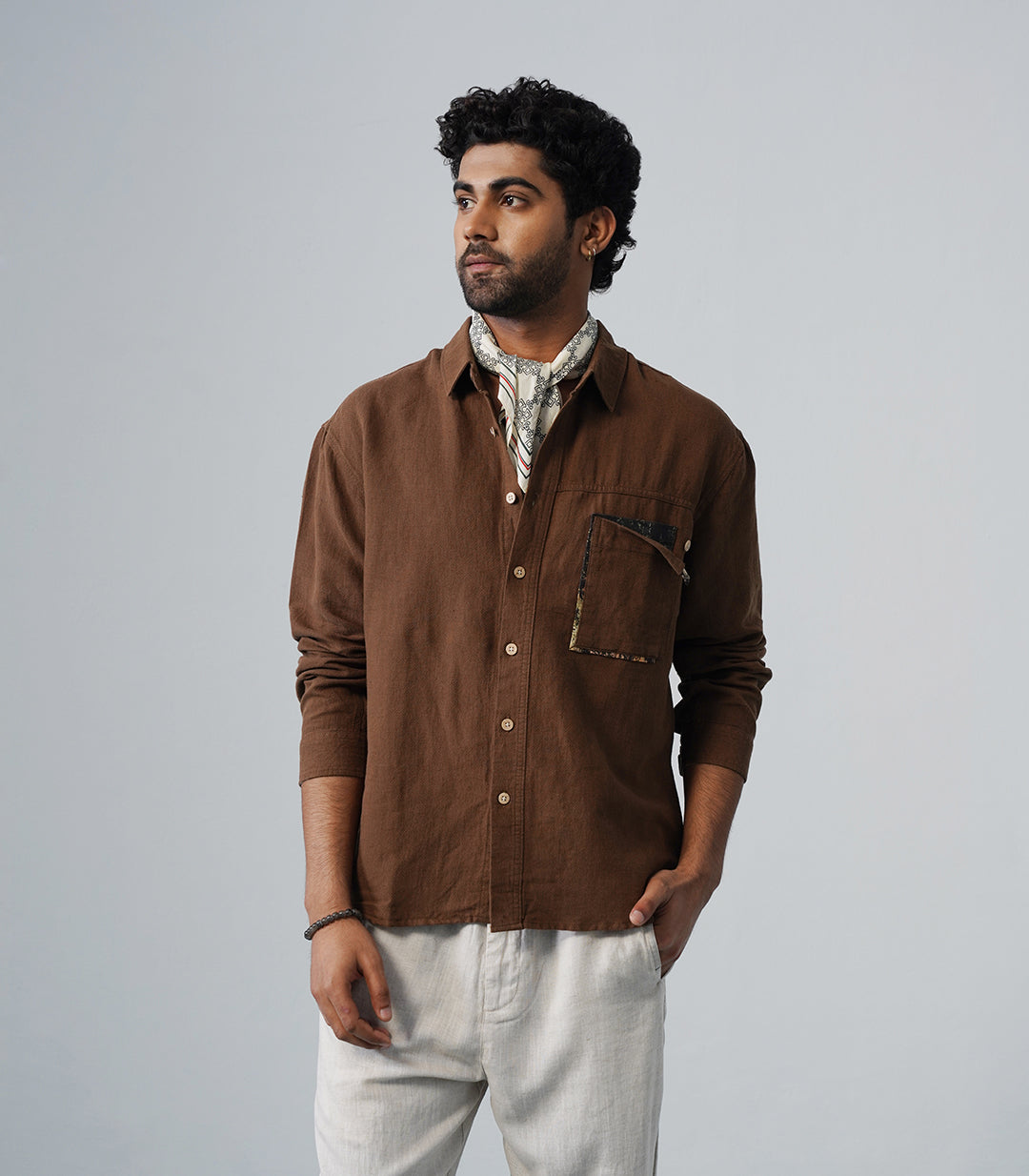 PATCHWORK LINEN SHIRT