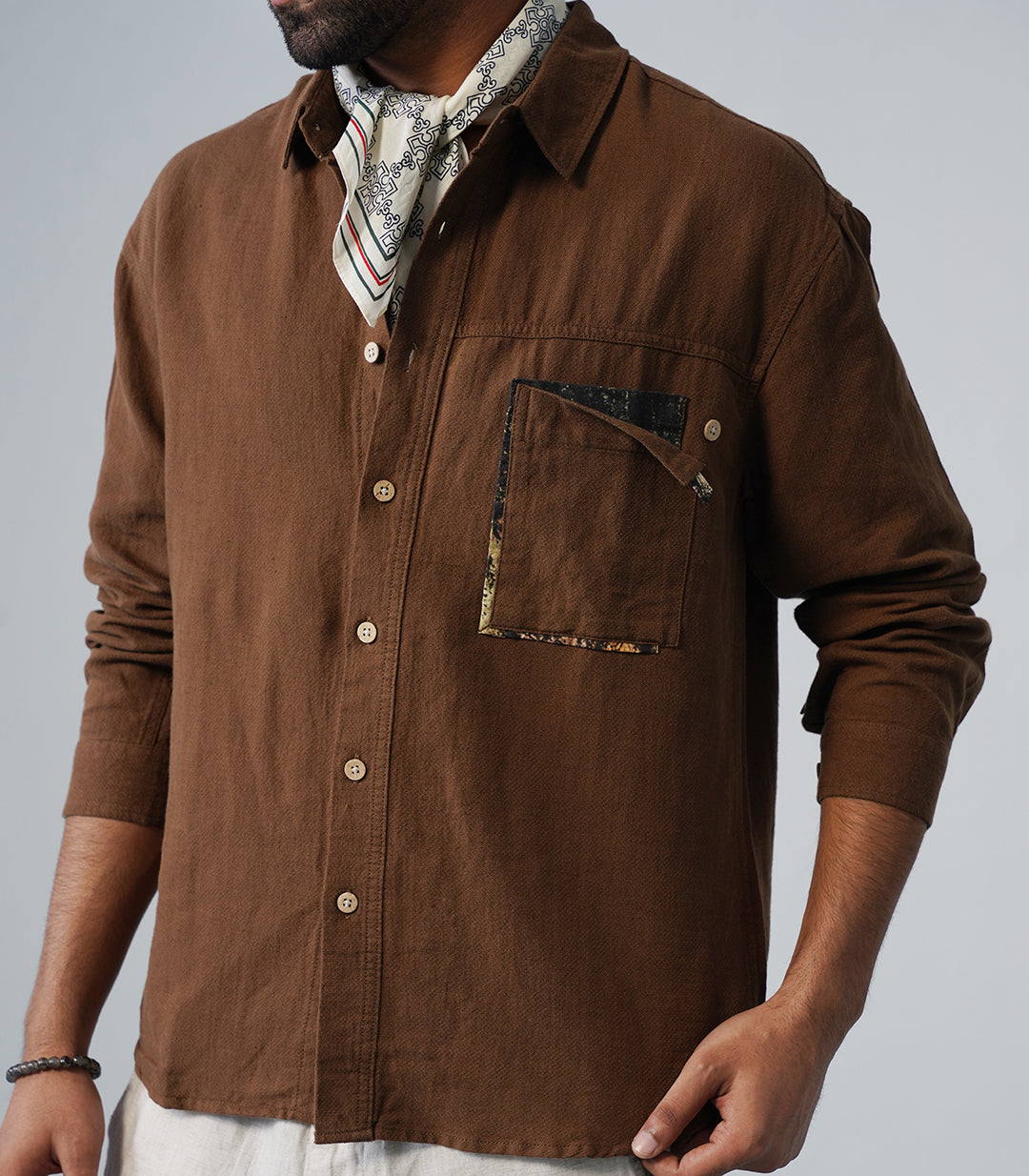 PATCHWORK LINEN SHIRT
