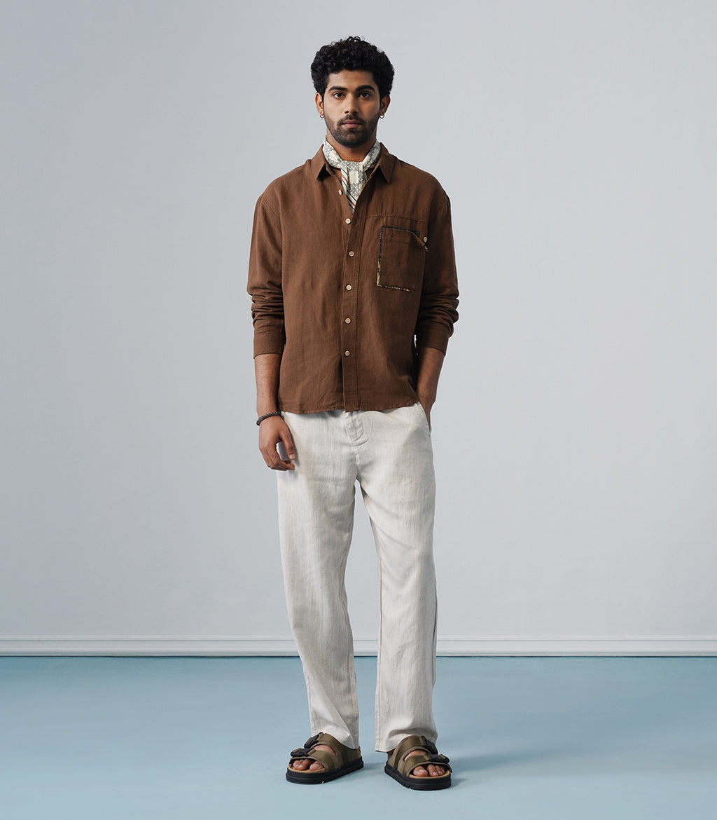 PATCHWORK LINEN SHIRT