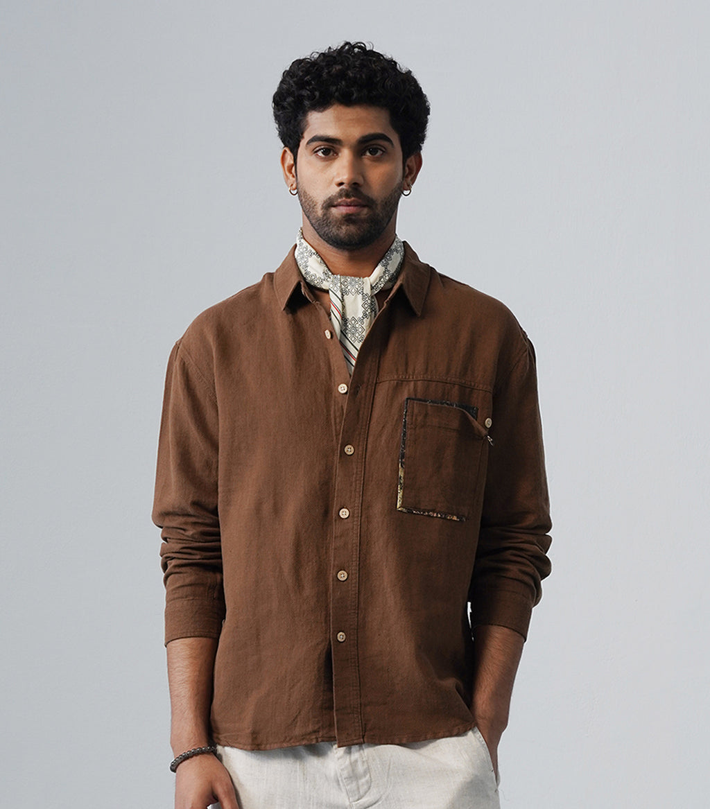 PATCHWORK LINEN SHIRT