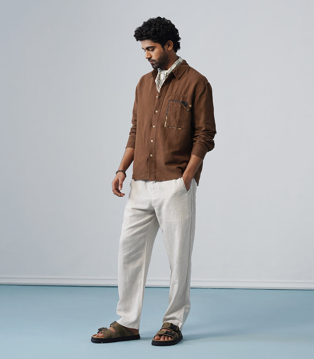 PATCHWORK LINEN SHIRT