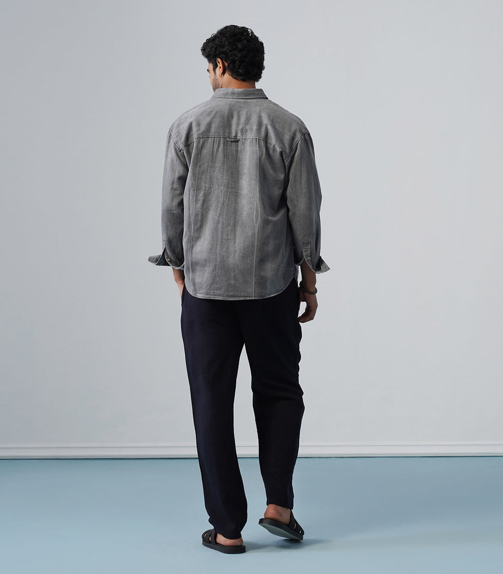 STRUCTURE PANEL SHIRT- BLUE