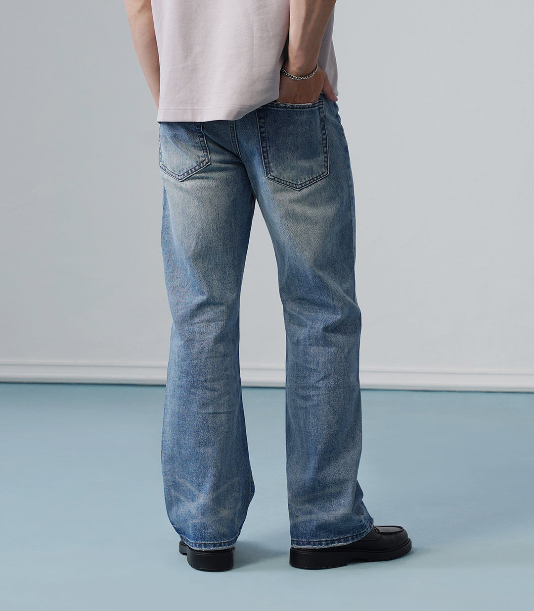 FLARED DENIM - BLUE