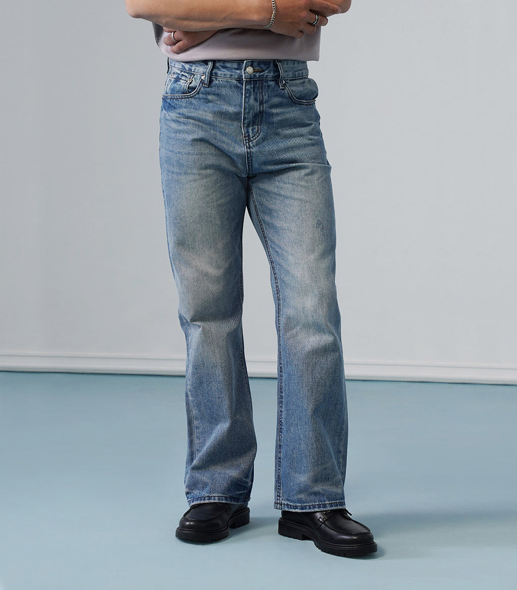 FLARED DENIM - BLUE