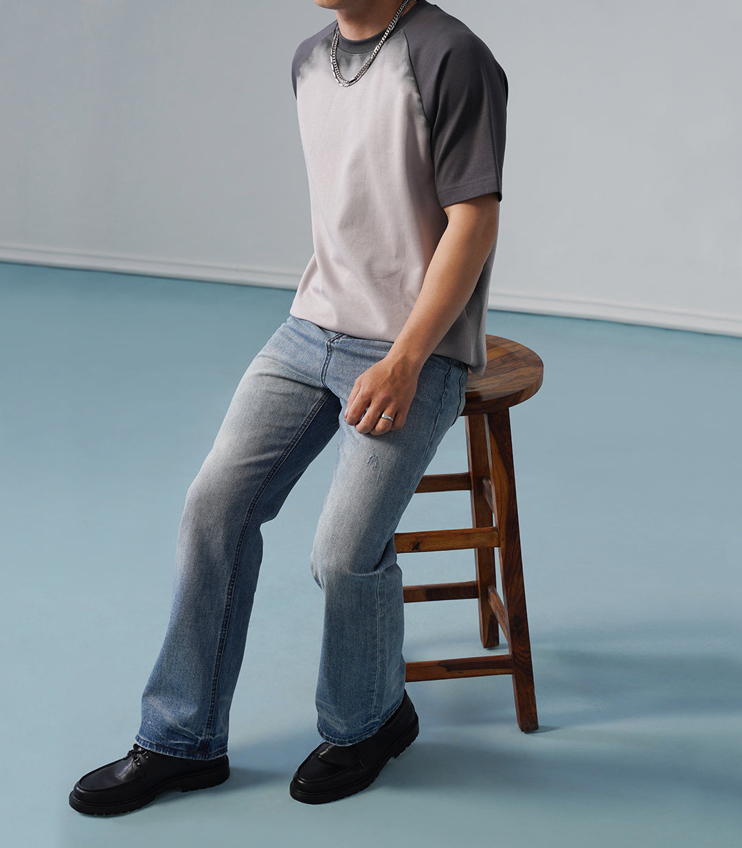 FLARED DENIM - BLUE