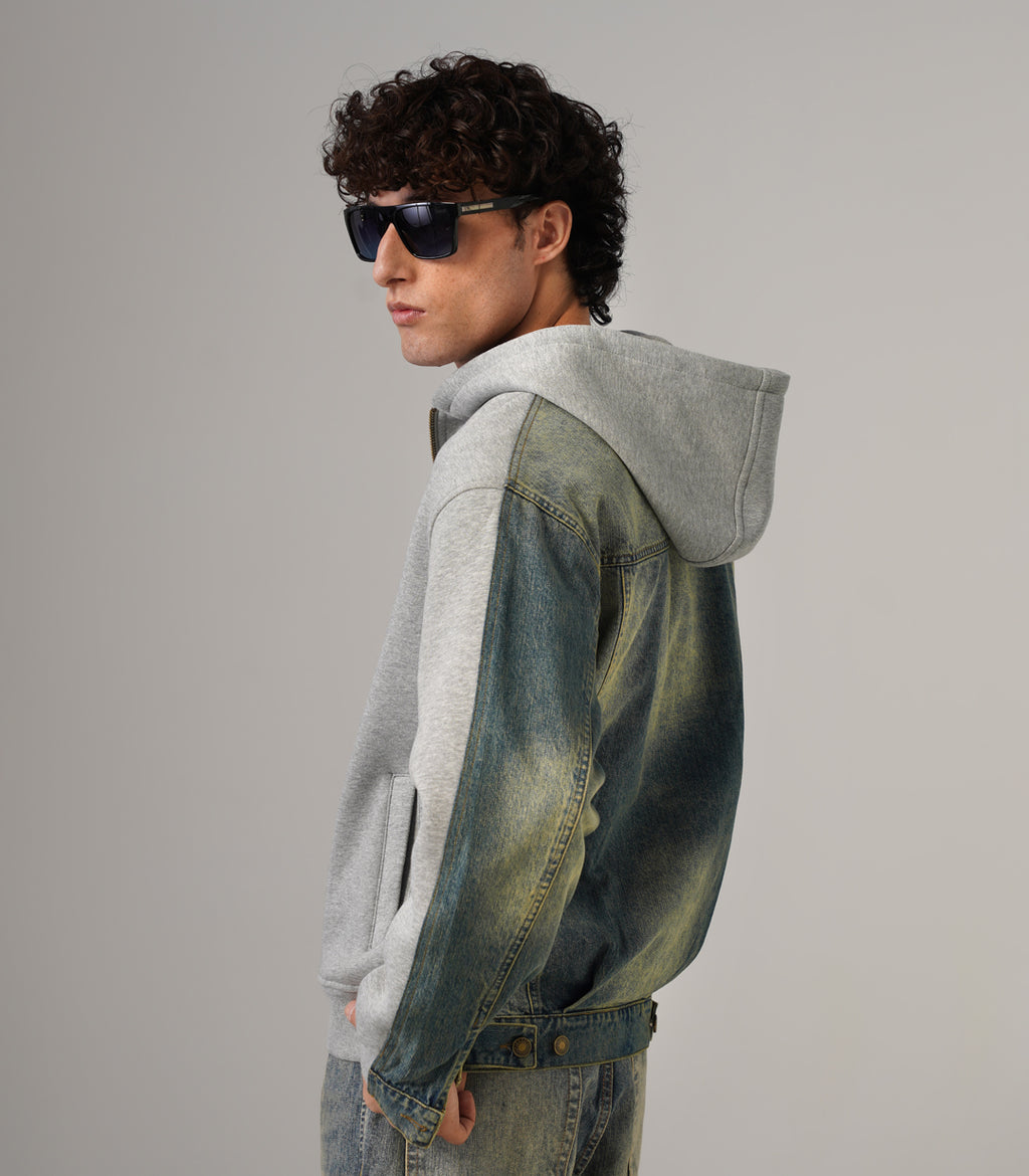 DENIM BACK HOODIE