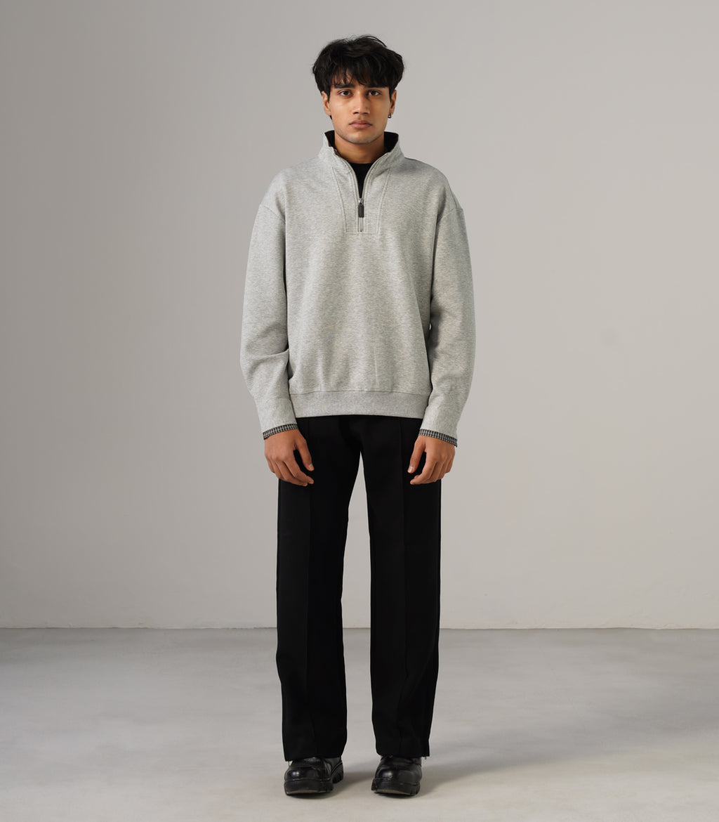 QUARTER ZIP OVERSIED SWEATSHIRT