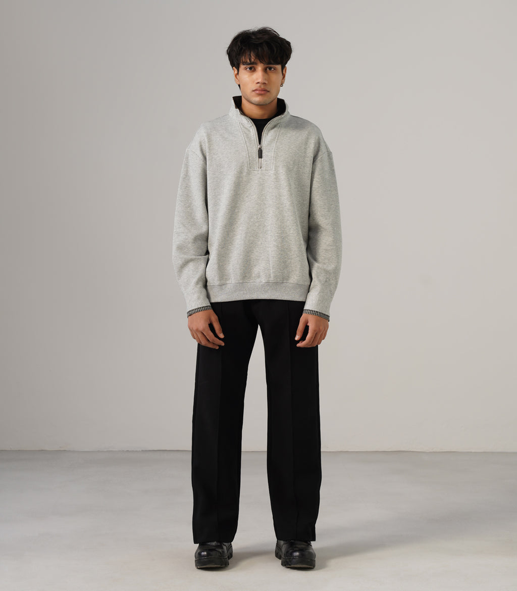 QUARTER ZIP OVERSIED SWEATSHIRT