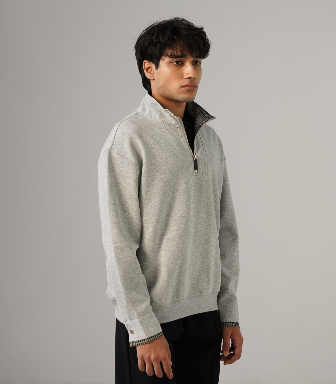 QUARTER ZIP OVERSIED SWEATSHIRT